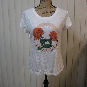 NWT Express white Wild At Heart graphic t shirt top XS extra small